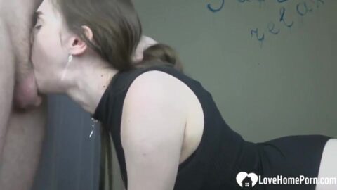 Brutal Deepthroat Fuck Ends with Massive Throatpie Cum Flood – Gagging Slut Swallows Every Drop! Image