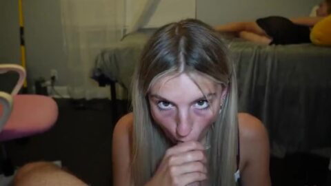 Dorm Room Cuckquean Nightmare: She Refuses to Leave So I Let Him Pound My Tight Pussy Right in Her Shocked Face!! Image