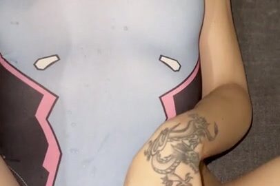 MewSlut's Tight Pussy Pounded Hard in Deep Missionary Creampie Fuck Image